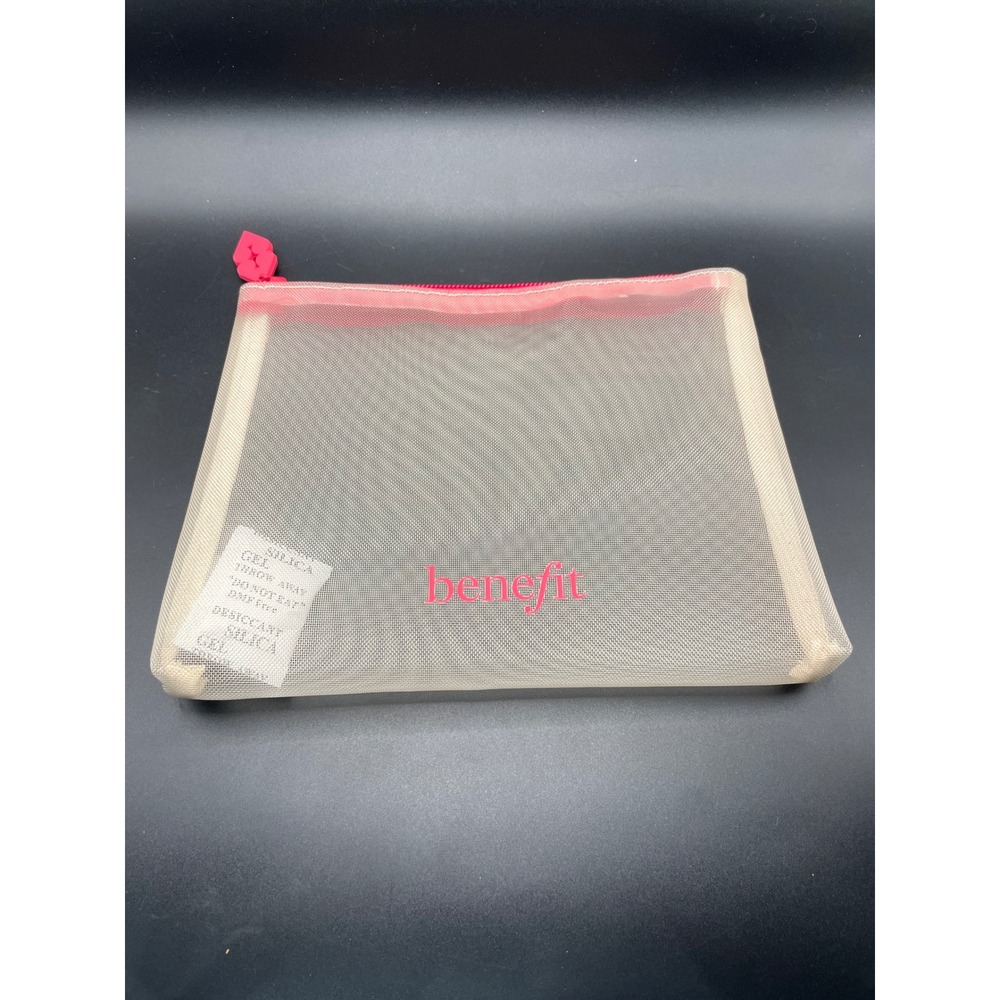Benefit Cosmetics 2025 Mesh Pouch Cream Pink Makeup Bag New Sealed TOA417